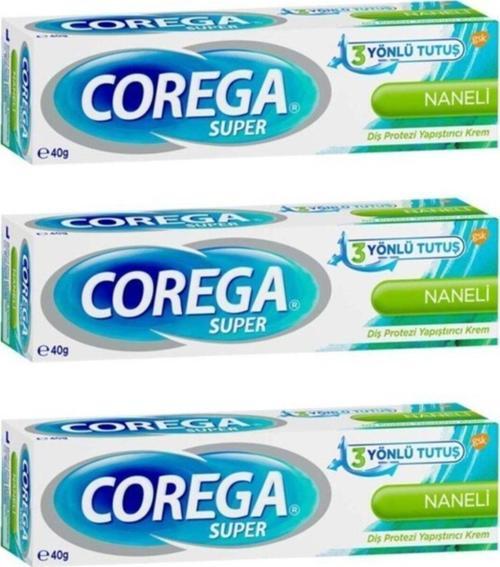 Süper Protez Yapıştırıcı Krem Naneli 40 Gr X 3 Adet Set