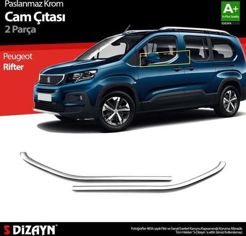 Peugeot Rifter Krom Cam Çıtası 2 Prç. 2019 Üzeri A+ Kalite