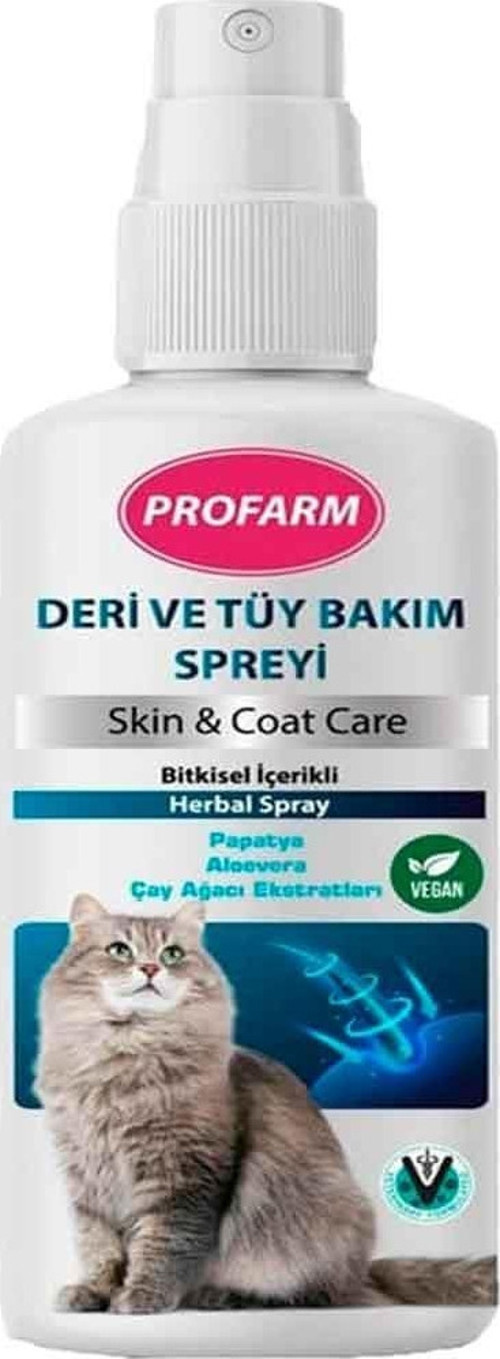 Kediler için Bitkisel İçerikli Deri ve Tüy Bakım Spreyi 150ml