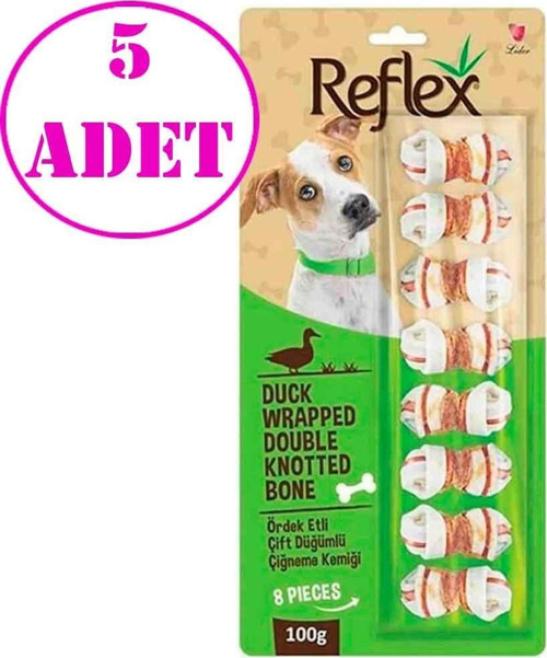 Ördek Etli Köpek Ödül Kemiği 8'li 100 Gr 5 AD