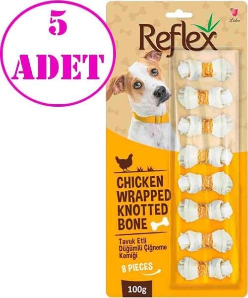 Tavuk Etli Köpek Ödülü Düğümlü Çiğneme Kemiği 8'li 100 Gr 5 AD