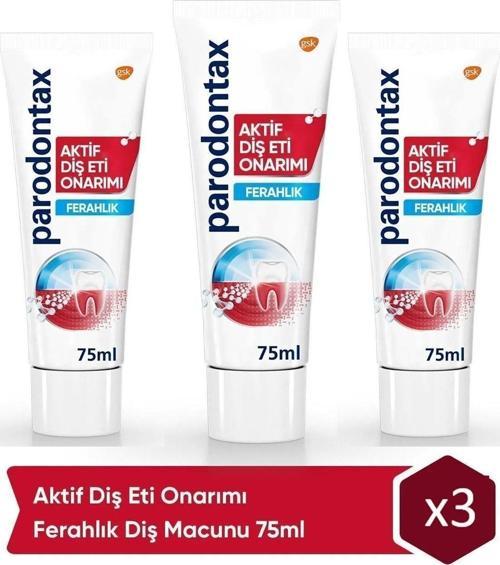 Aktif Diş Eti Onarımı Ferahlık Diş Macunu 75Ml * 3 Adet