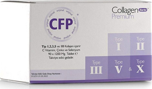 Premium 5 Tip Kolajen,C Vitamini Ve Mineral Içeren Takviye Gıda 1200 Mg 90 Tablet