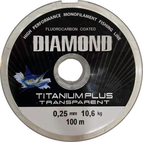 Diamond Titanium Plus 0.25 mm 100 mt Makara Misina - Renk: Füme 10,6 kg