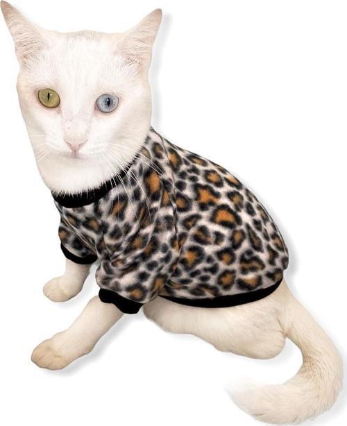 Leopar Softie Kedi Süeteri Kedi Kıyafeti 