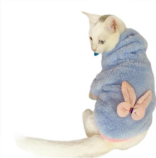 Softie Blue Bunny Kapsonlu Sweatshirt Kedi Süeteri Kedi Kıyafeti 