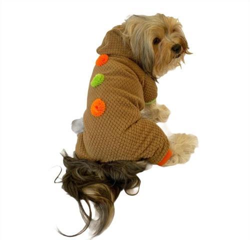 Trio Flower Brown Köpek Tulumu Köpek Kıyafeti