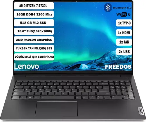 V15 G4 Abp Amd Ryzen 7 7730U 16 GB 512 GB SSD 15,6" Fhd Freedos 82YY0012TR+165