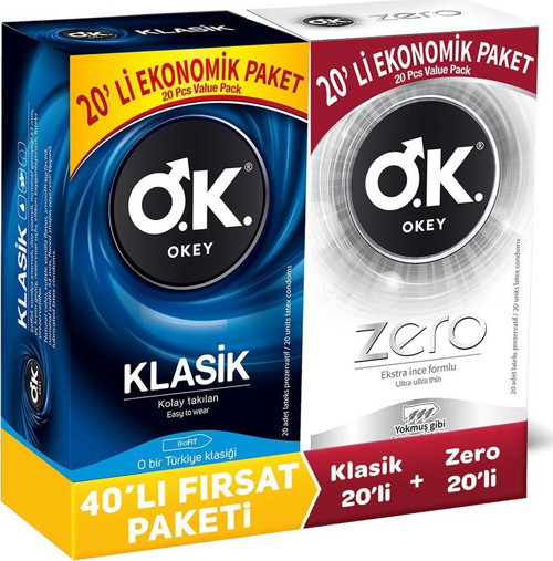 Klasik 20'Li Prezervatif & Zero 20'Li Prezervatif