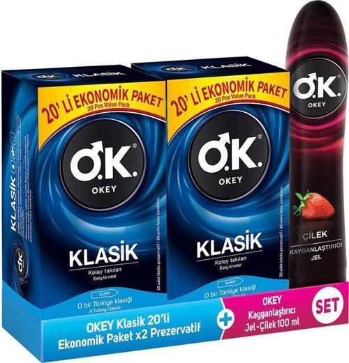 Klasik 40'Lı Prezervatif & Çilek Kayganlaştırıcı Jel 100 Ml