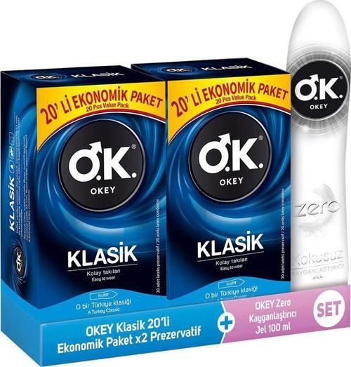 Klasik 40'Lı Prezervatif & Zero Kayganlaştırıcı Jel 100 Ml