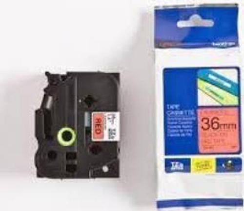 TZE-461 36 mm Kırmızı Üzeri Siyah Laminasyonlu Etiket