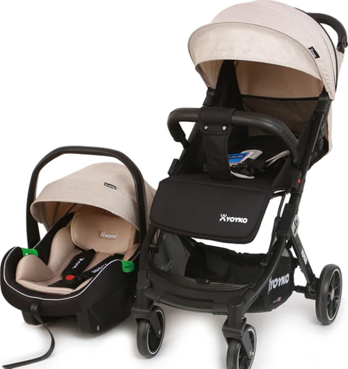 Quantum Kabin Boy Tek Elle Kolay Katlanır Pratik Bebek Arabası Travel Set Khaki Black
