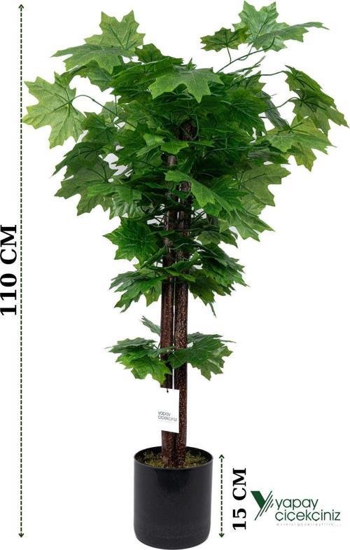 Çim Detaylı Saksıda 110 Cm Yapay Çınar Ağacı