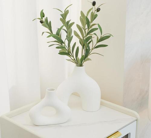 Yapay Zeytin Dalı Dekoratif 95 Cm 6 Zeytinli