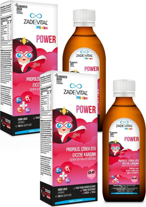 Miniza Çocuk Power Propolis, Çörek Otu ( 2 Kutu ) 300Ml