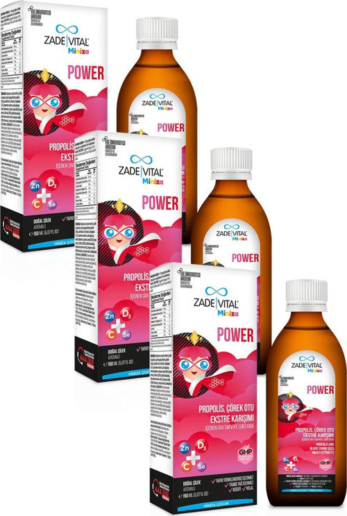 Miniza Çocuk Power Propolis, Çörek Otu ( 3 Kutu ) 450Ml