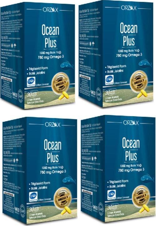 Saf Balık Yağı - Plus Omega 3 1200 Mg 30 Kapsül X4 Adet