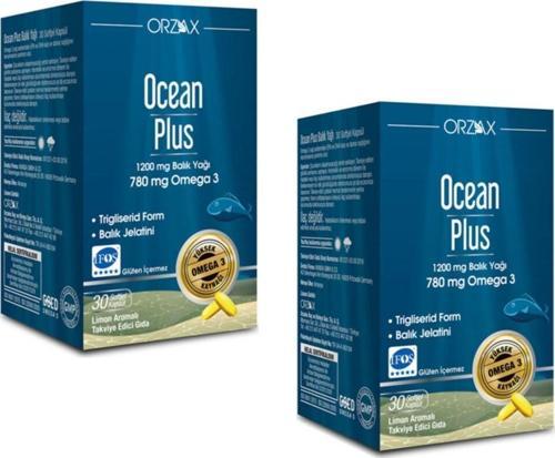 Ocean Plus 1200 Mg Balık Yağı Limon Aromalı 30 Kapsül*2 Adet