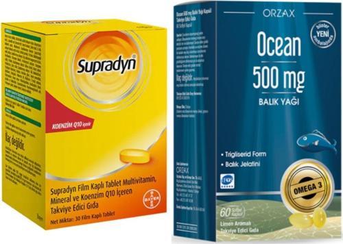 Koenzim Q10 30 Tablet + Omega-3 Balık Yağı 500 Mg 60 Kapsül