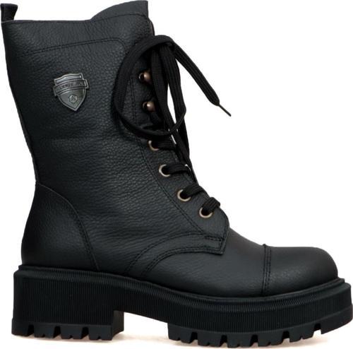 Commes Hakiki Deri Siyah Outdoor Kadın Bot