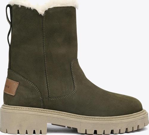 Pilus Hakiki Deri Olive Outdoor Kadın Bot