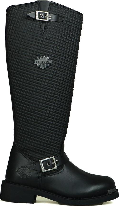 Harley Davıdson Siyah Deri Kadın Bot 