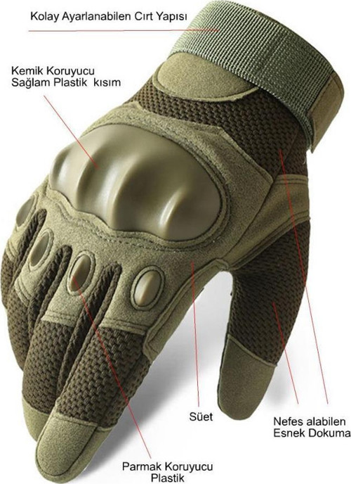 Eklem Koruyucu Tam Parmak Motorcu Ve Bisiklet Eldiveni