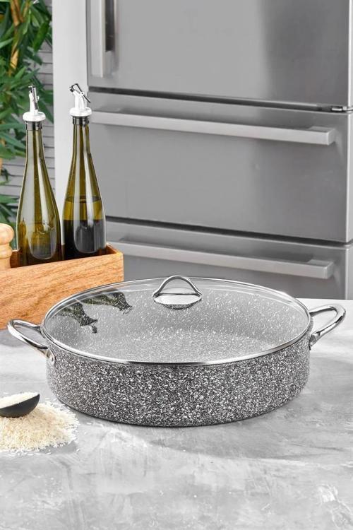 Ultra Granit Basık Tencere Metal Saplı 36 Cm TAC-3726