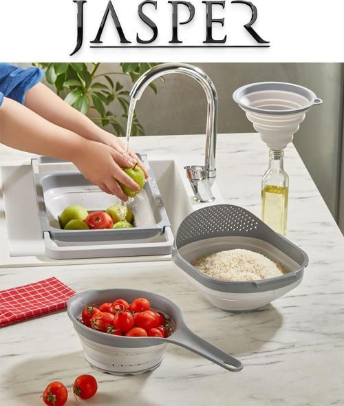 Qlux JPR-0110 4'lü Akordiyon Katlanır Süzgeç Mutfak Çeyiz Seti