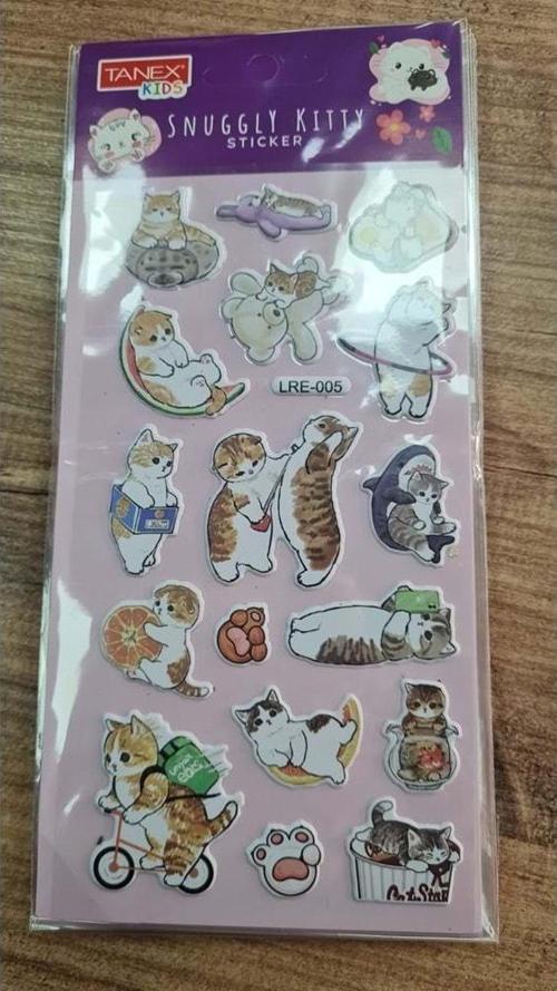 Funny Cats Sticker-6 Puffy Etiketi Tnx-5099