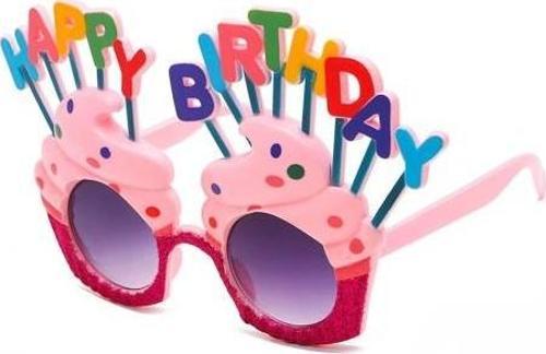 Happy Birthday Yazılı Pembe Fuşya Parti Gözlüğü