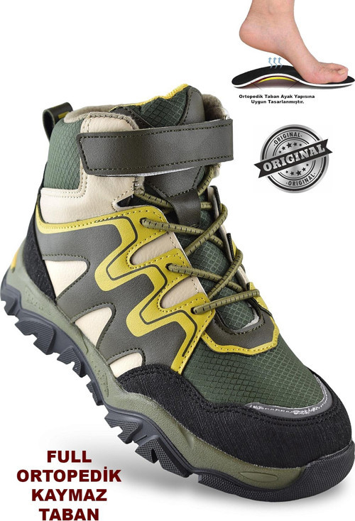 Everest Ortopedik Cırtlı Unisex Çocuk Bot Ayakkabı Çocuk Outdoor Bot