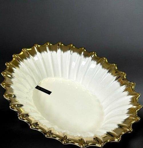Line Gold Oval Derin Sunum Tabak 30*24 Cm GBS 006