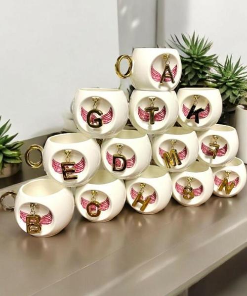 Royking Letter Porselen M Harf Kupa 300 ml CMT 011
