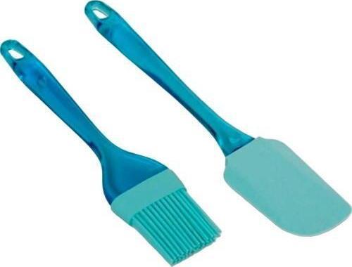 SİLİKON FIRÇA VE SPATULA 2 Lİ SET-MAVİ