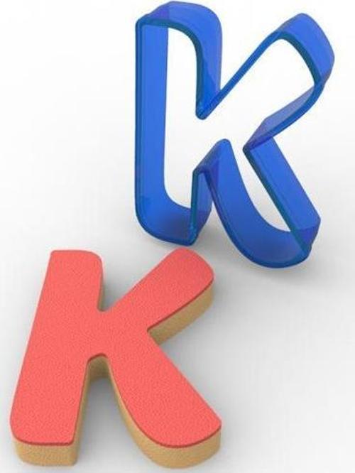 K harfi Polikarbon Kurabiye Kalıbı