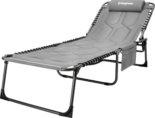 KingCamp Bavaria Cozy Premium 5 Kademeli Katlanır Şezlong Grey