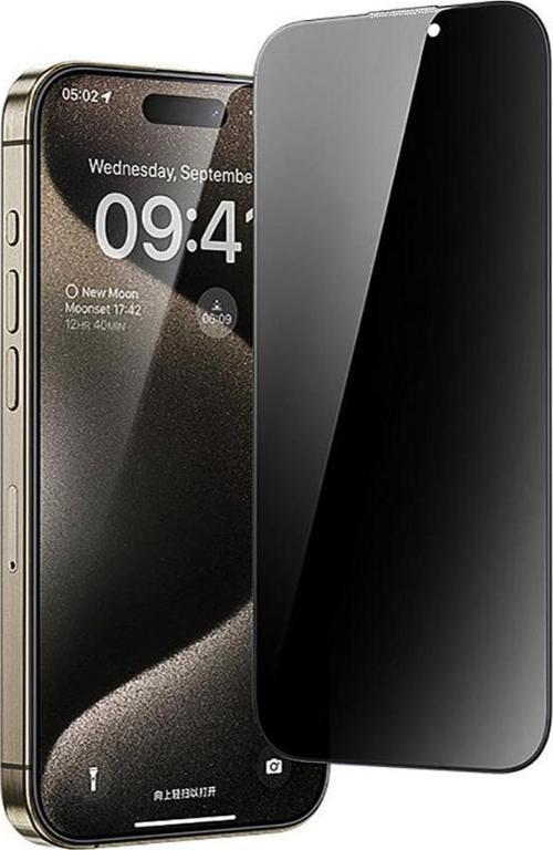 iPhone 16 Plus Premium 5D Privacy Hayalet Cam Ekran Koruyucu