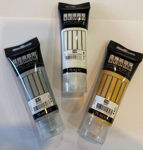 Artıst Acrylıc Tüp Akrilik Boya Seti 3' Lü ( Gold- Silver- White Titanium)