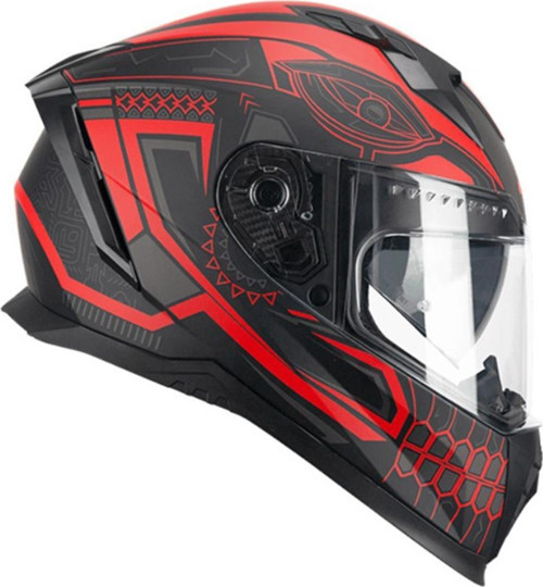 311M BLAST MAYA KAPALI MOTOSİKLET KASKI Kırmızı-Siyah XL