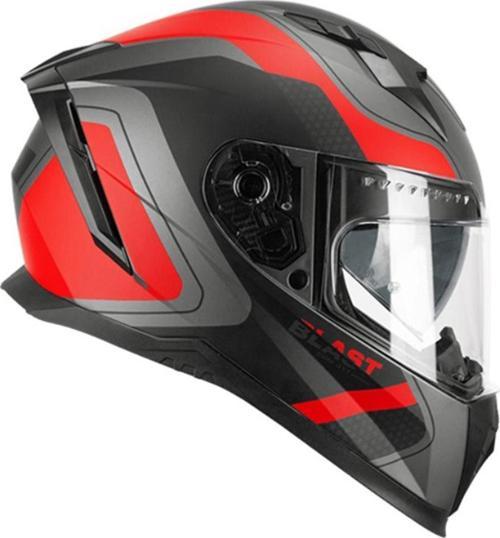 311R BLAST RACE KAPALI MOTOSİKLET KASKI Antrasit-Kırmızı M