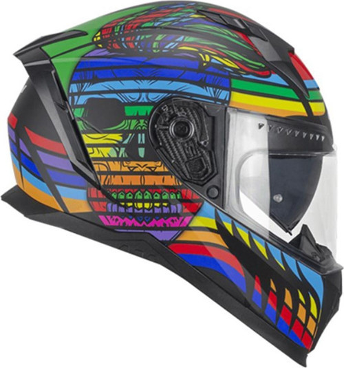 311X BLAST SKULL KAPALI MOTOSİKLET KASKI Gökkuşağı L