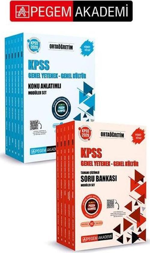 PEGEM AKADEMİ 2026 KPSS Ortaöğretim Genel Yetenek Genel Kültür Konu Anlatımlı Modüler Set (6 Kitap)