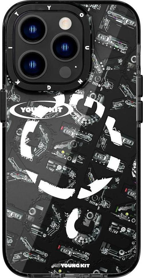 iPhone 14 Pro Max Uyumlu Kılıf Magsafe Şarj Özellikli Yazı Temalı Mechanic Serisi Kapak