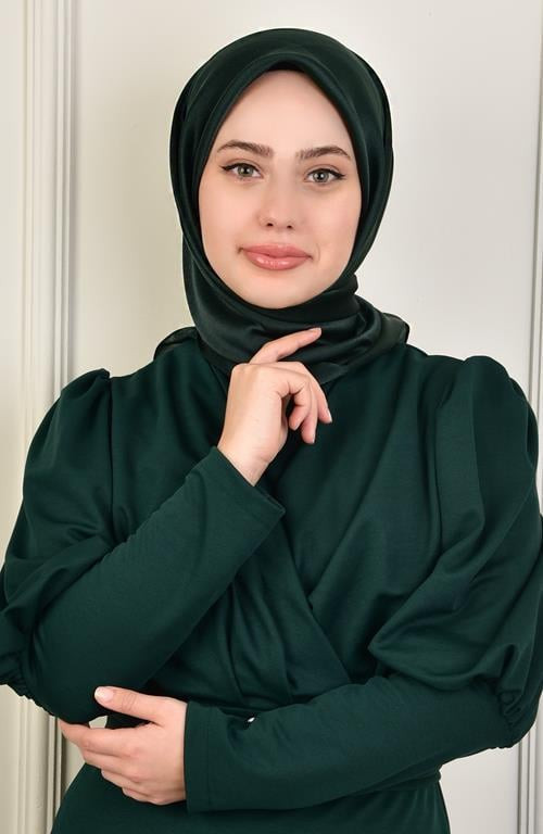 Janjan Saten Eşarp Zümrüt