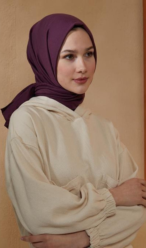 Ellen Pamuk Kraş Şal Mürdüm