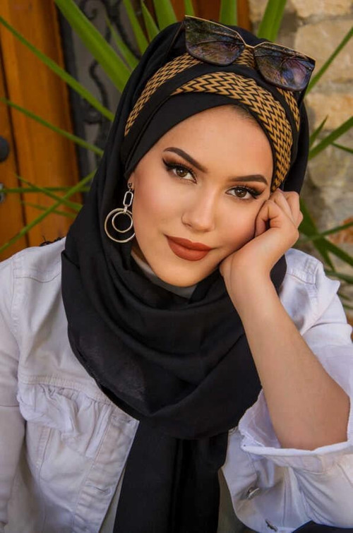 Siyah Taba Drapeli Hazır Şal - 50501