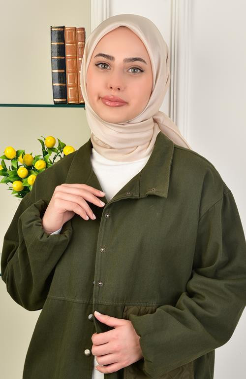 Janjan Saten Abiyelik Eşarp Kum Beji
