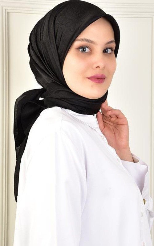 Platin Damla Eşarp Dsn-2 Siyah